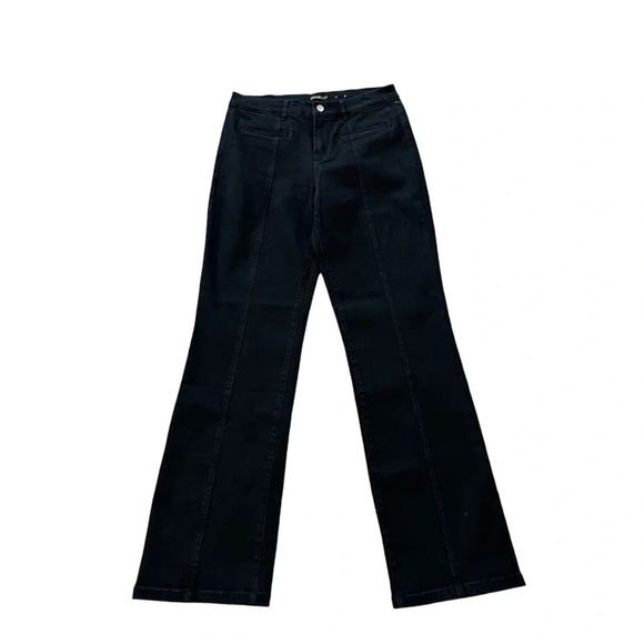 J. McLaughlin Women’s Black Mid-Rise Straight Leg Denim Jeans Size 6 GUC - Picture 1 of 8